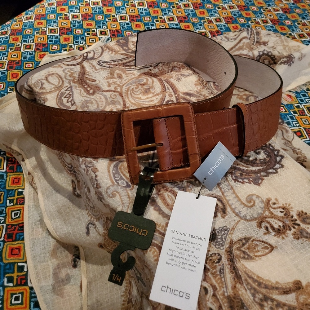 Chico's brown leather belt M/L